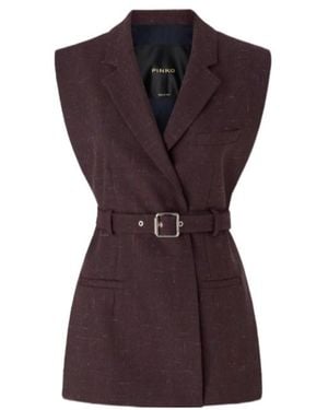 Pinko Belted Sleeveless Jacket - Purple