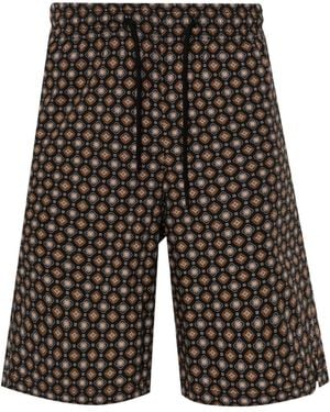 A.P.C. Vincento Vincento All-Over Patterned Drawstring Shorts - Black
