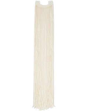 Alaïa Alaïa Beaded Knit Scarf - White