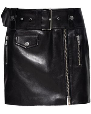 Stand Studio Biker-Style Belted Skirt - Black