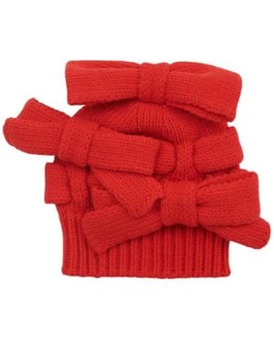 Comme des Garçons Bow Knitted Hat - Red