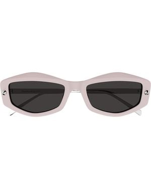 McQueen Eyewear Rectangular Frame Sunglasses - White