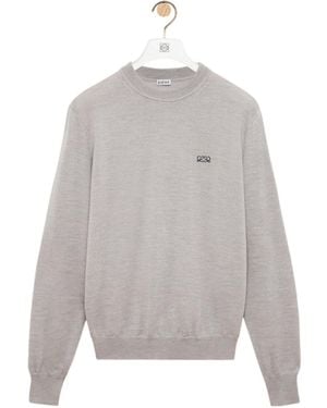 Loewe Long-Sleeved Knitted Sweater - Gray