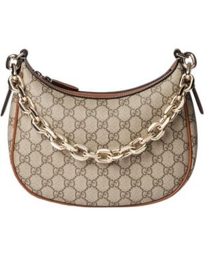 Gucci Gg Emblem Medium Shoulder Bag - Gray