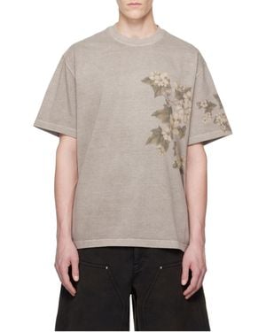 WOOYOUNGMI Floral-Print T-Shirt - Gray