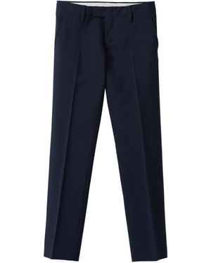 Miu Miu Logo-Embroidered Straight Leg Trousers - Blue