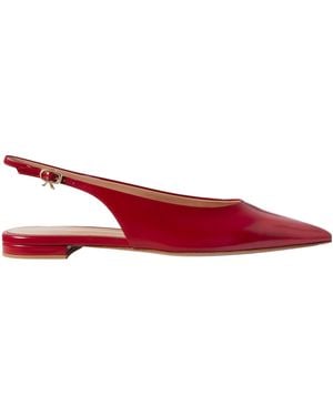 Gianvito Rossi Patent-Leather Slingback Flats - Red