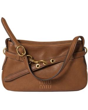 Miu Miu Aventure Nappa Leather Bag - Brown