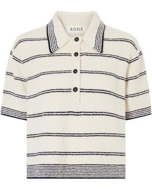 Rohe Klara Striped Polo Shirt - Grey