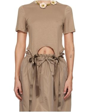 Simone Rocha Bow Tail Easy T-Shirt - Brown