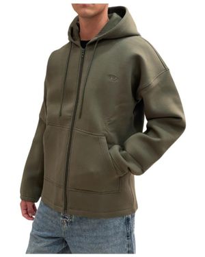 DIESEL Hooded Zip-Up Sweatshirt - Green