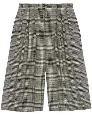 Gucci Prince Of Wales Check-Patterned Houndstooth Skirt - Grey