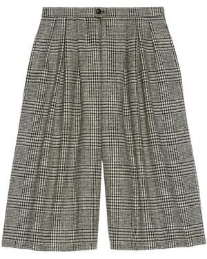 Gucci Prince Of Wales Check-Patterned Houndstooth Skirt - Gray