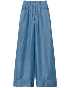 Twinset High-Rise Palazzo Pants - Blue
