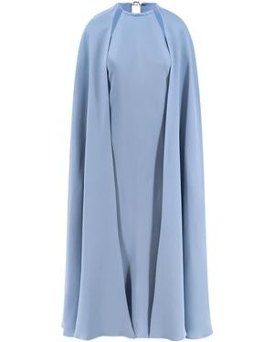 Max Mara Managua Cape Detailed Dress - Blue