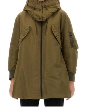 Aspesi Drawstring Hooded Padded Coat - Green