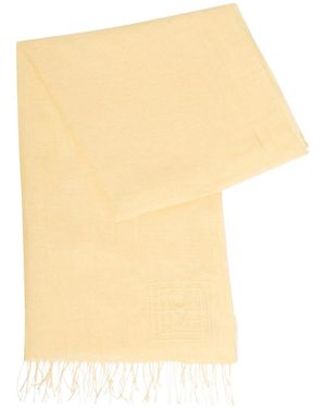 TOTEME Logo-Embroidered Frayed Linen Sarong - Natural