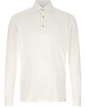Kiton Positano Long Sleeve Polo Shirt - White