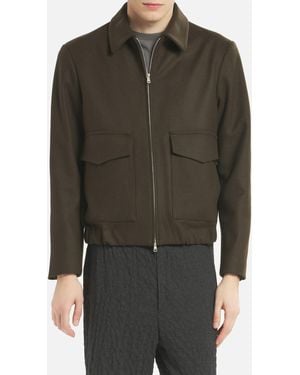 Barena Magan Caramal Flap-Pocket Zip-Front Jacket - Green