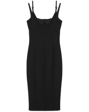 Versace Jeans Couture Couture Square-Neck Sleeveless Cady Midi Dress - Black