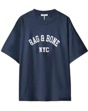Rag & Bone Alex Logo T-Shirt - Blue