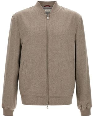 Brunello Cucinelli Long-Sleeved Casual Jacket - Gray