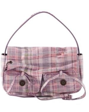 Acne Studios Plaid Leather Shoulder Bag - Pink