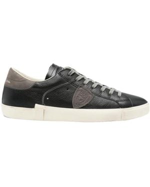 Philippe Model Round-Toe Low-Top Casual Shoes - Black