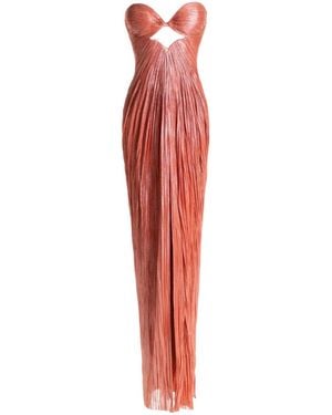 Maria Lucia Hohan Sleeveless Fringed Gown - Red
