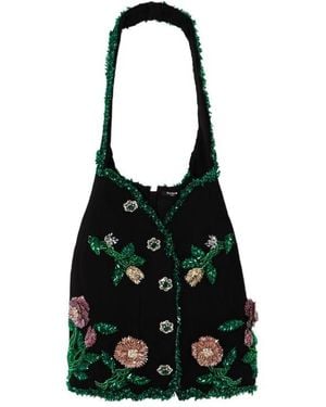 Balmain Embellished Wool Mini Dress - Black