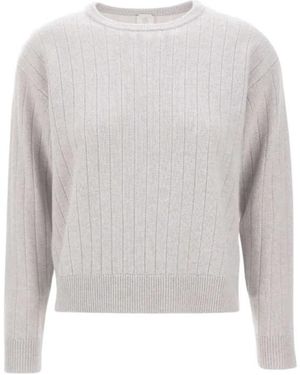 Eleventy Ribbed Crew-Neck Sweater - Gray