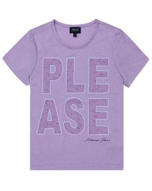 Armani Jeans Round Collar Logo T-Shirt - Purple