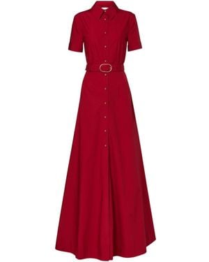 Roland Mouret Cotton Poplin Shirt Dress - Red
