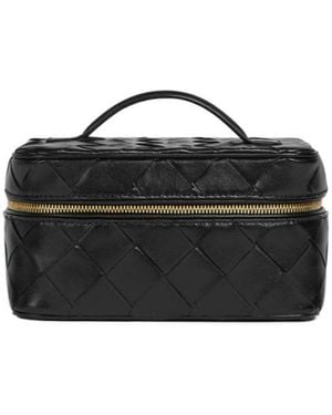 Bottega Veneta Intrecciato East West Zipped Vanity Case - Black