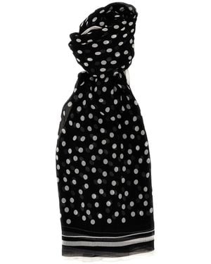 Dolce & Gabbana Polka Dot Printed Scarf - Black