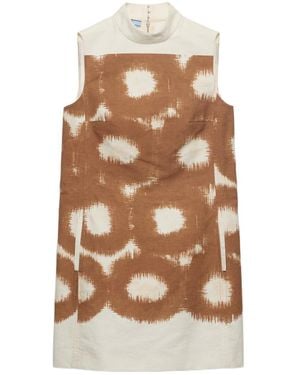 Prada Printed Canvas Mini-Dress - Natural