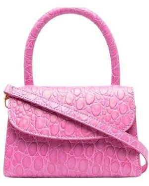 BY FAR Imitation Crocodile Embossed Mini Handbag - Pink