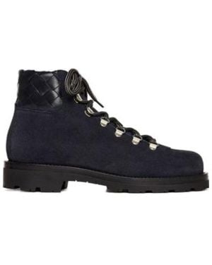 SCAROSSO Catherine Round-Toe Lace-Up Boots - Blue