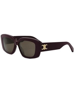 Celine Triomphe Rectangle-Frame Sunglasses - Metallic
