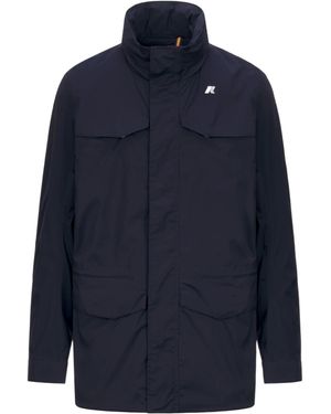 K-Way Logo Detail High Neck Jacket - Blue