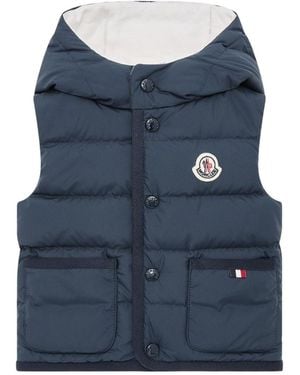 Moncler Pax Hooded Down Vest - Blue