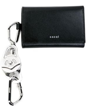 Sacai Carabiner-Detail Trifold Wallet - Black