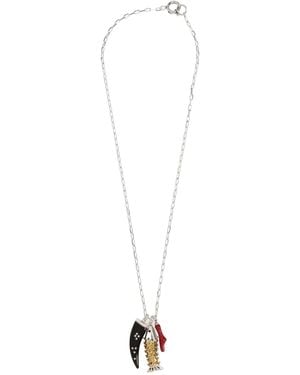 Isabel Marant Pendant Detailed Chain Linked Necklace - White