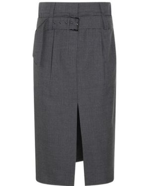 Brunello Cucinelli Belted Skirt - Gray