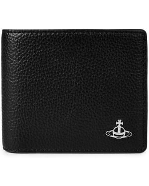 Vivienne Westwood Textured Leather Milano Billfold Wallet - Black