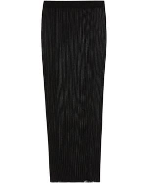 Sportmax Sheer Ribbed Knit Midi Skirt - Black