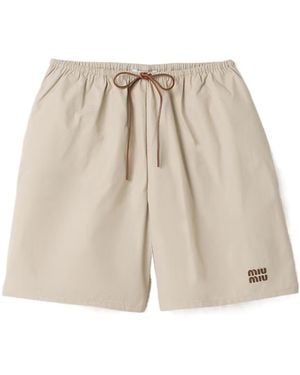 Miu Miu Panama Bermuda Shorts - Natural