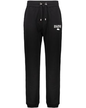 Balmain Drawstring-Fasteningl Logo-Detail Track Trousers - Black