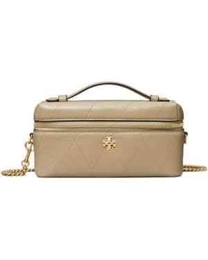 Tory Burch Charlie Quilted Vanity Case - Natural