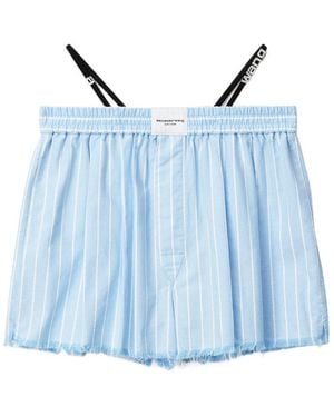 Alexander Wang Raw-Hem Boxer Shorts - Blue